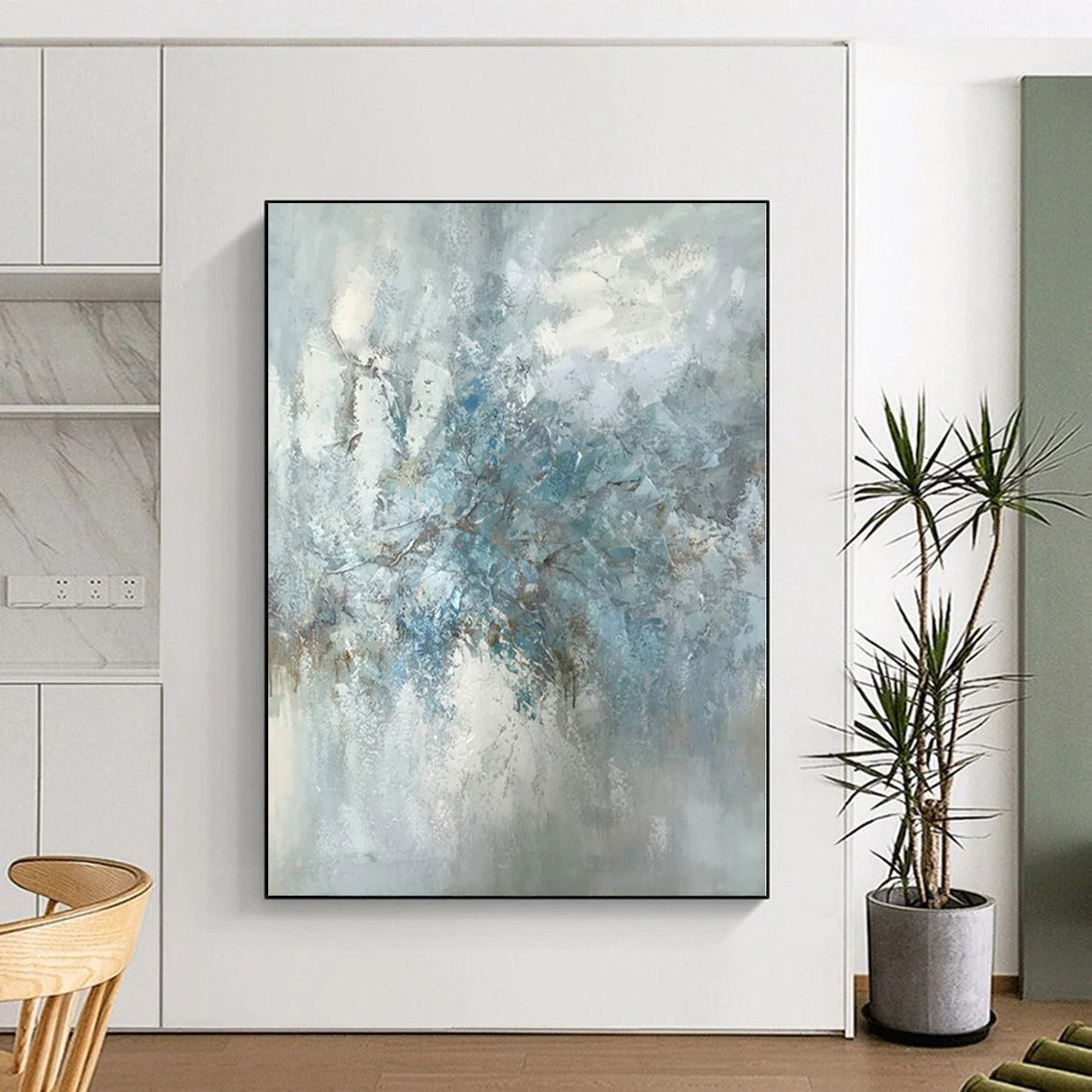 Giant Made-to-Order Abstract Painting for Mudroom Pet Wash Station Feature Walls