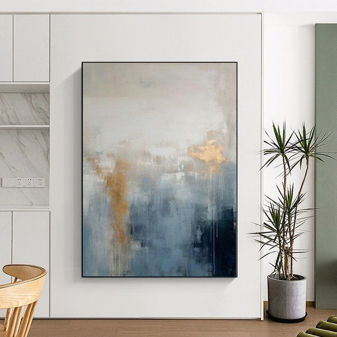 Monumental Custom Abstract Painting for Sunroom Skylight Walls