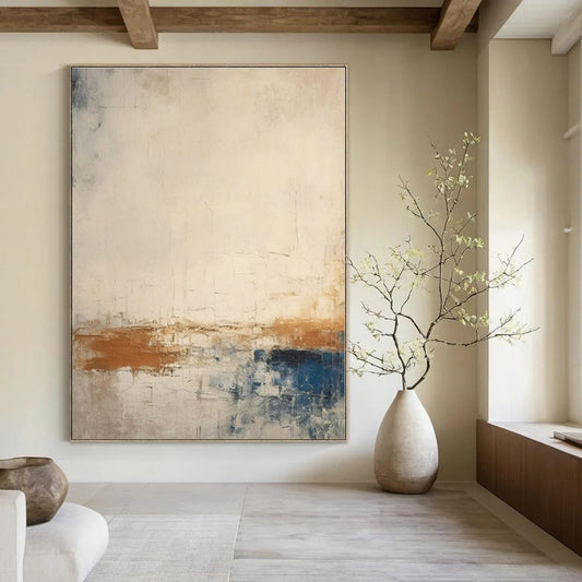 Large-Scale Hand-Painted Abstract Painting for Office and Hotel Conference Rooms