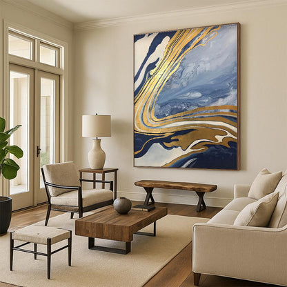 Massive Abstract Impressionist Hand-Painted Art for Walk-in Closet Style Wall