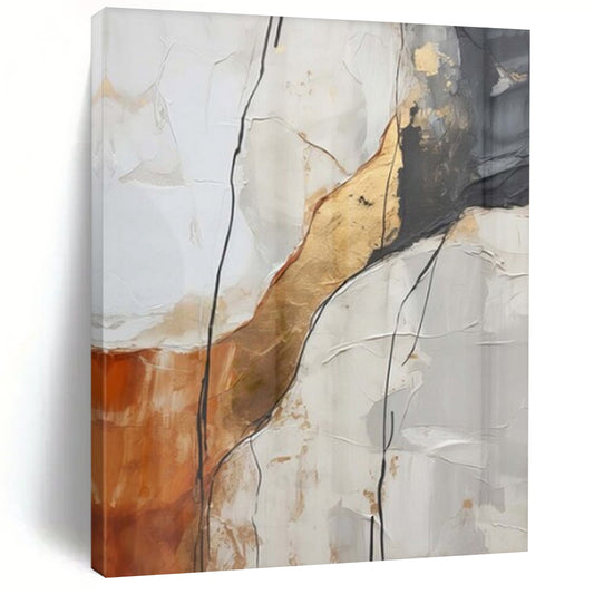Large-Scale Hand-Painted Contemporary Abstract Mural for Family Home Kitchens