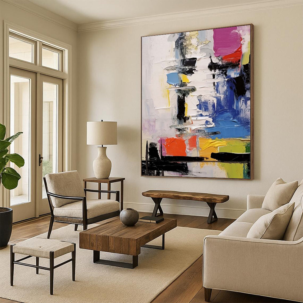 Immense Abstract Canvas for Beehive Observation Hives - Hand-Painted Acrylic on Canvas