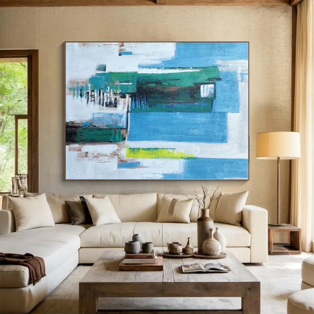 Oversized Made-to-Order Abstract Canvas for Walk-in Closet Shelving Wall