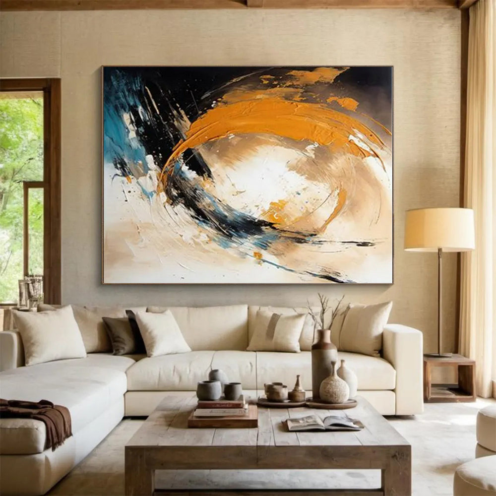 Oversized Contemporary Abstract Canvas for Reading Nook Relaxing Retreat