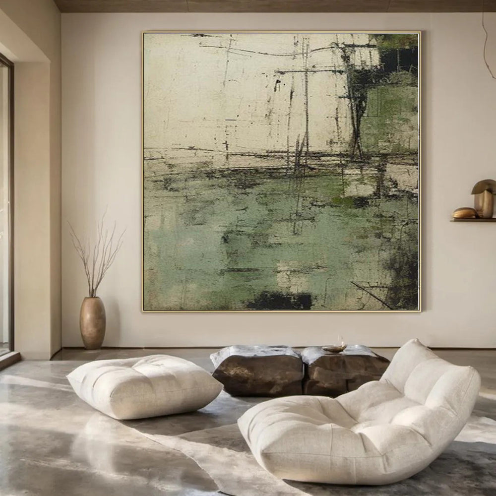 Monumental Abstract Painting for Wine Cellar Interiors - Commissioned Oil on Linen