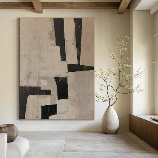 Oversized Hand-Painted Modern Abstract Pet Adoption Art for Animal Shelter Welcome Areas
