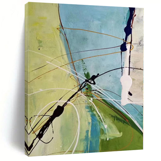 Immense Abstract Canvas for Playroom Nooks - Hand-Painted Acrylic on Canvas
