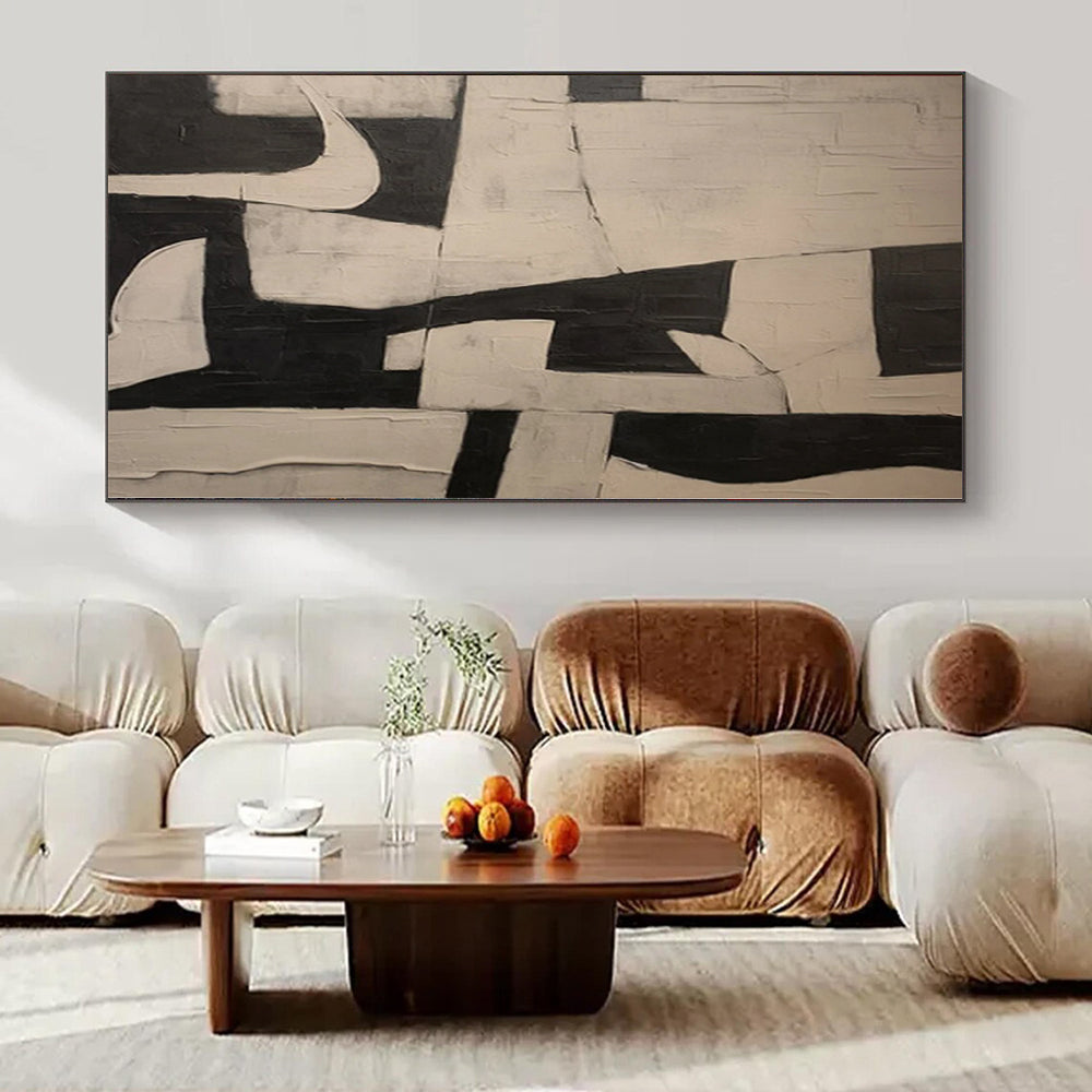 Immense Hand-Painted Abstract Wall Art for Co-Living Space Common Areas