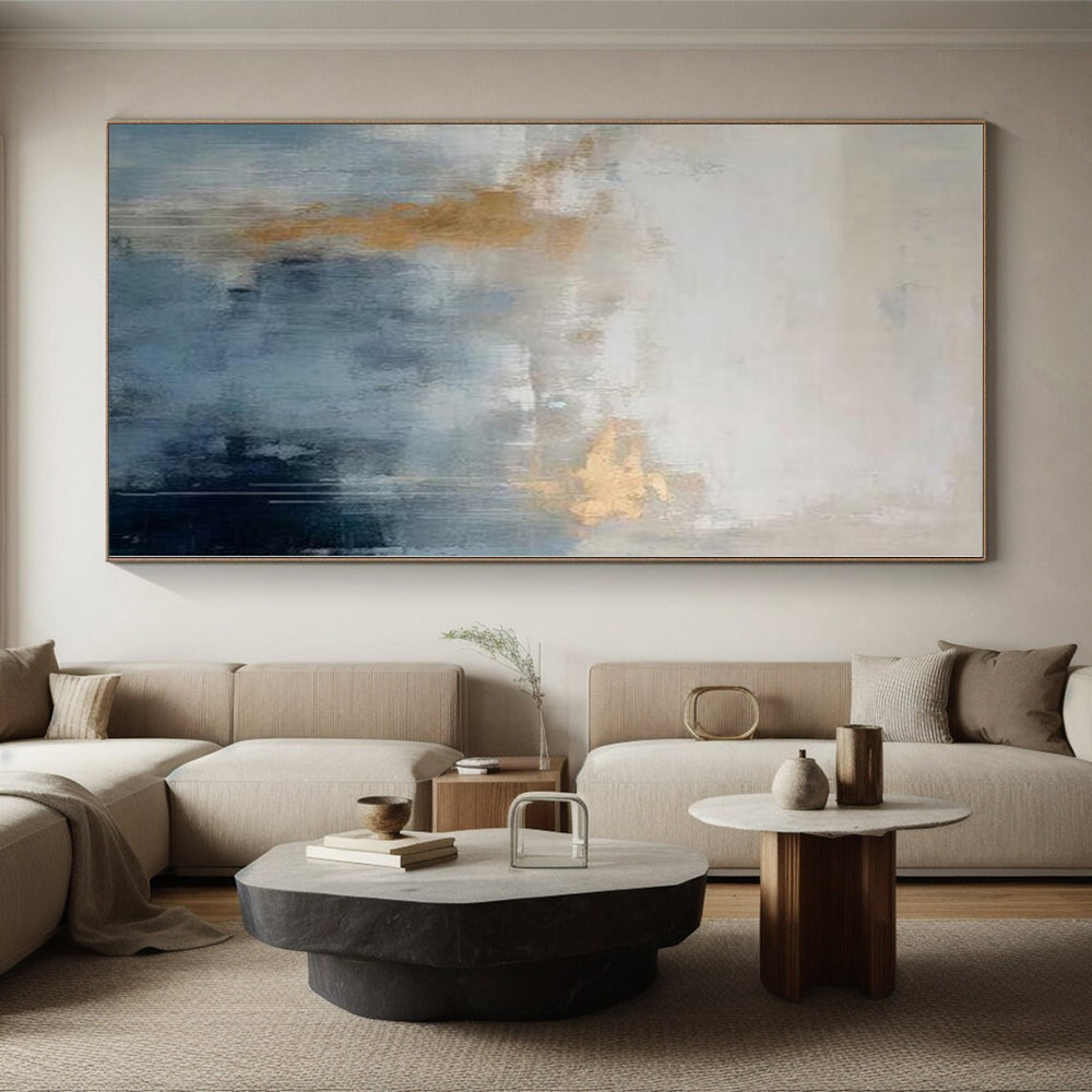 Monumental Custom Abstract Painting for Sunroom Skylight Walls