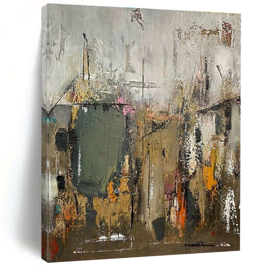 Large-Scale Modern Abstract Art for Contemporary Dining Room Feature Wall