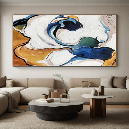 Large Custom Abstract Painting for Home Bar and Lounge Feature Walls