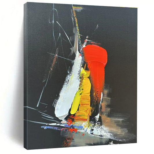 Modern Oversized Hand-Painted Abstract Canvas for Living Room Focal Feature