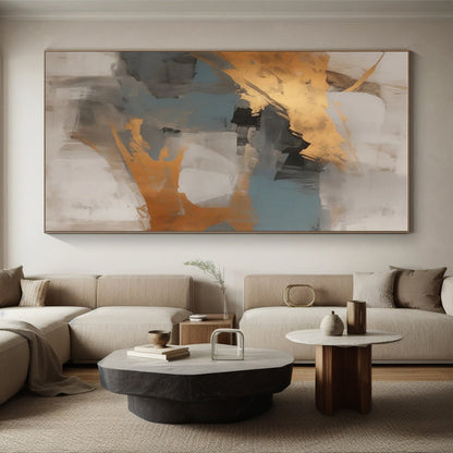 Super-Sized Contemporary Abstract Wall Mural for School Art Corridors