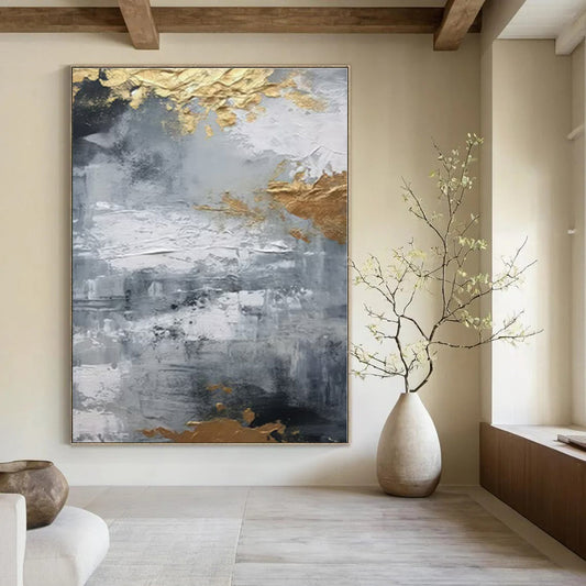 Industrial Steampunk Hand-Painted Abstract Wall Decor for Unique Bedrooms