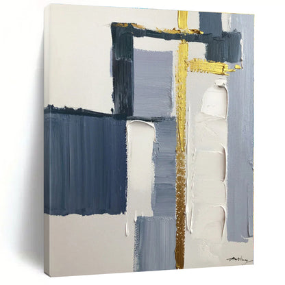 Custom-Made Mammoth Hand-Painted Abstract Painting for Master Bedroom Retreat Wall