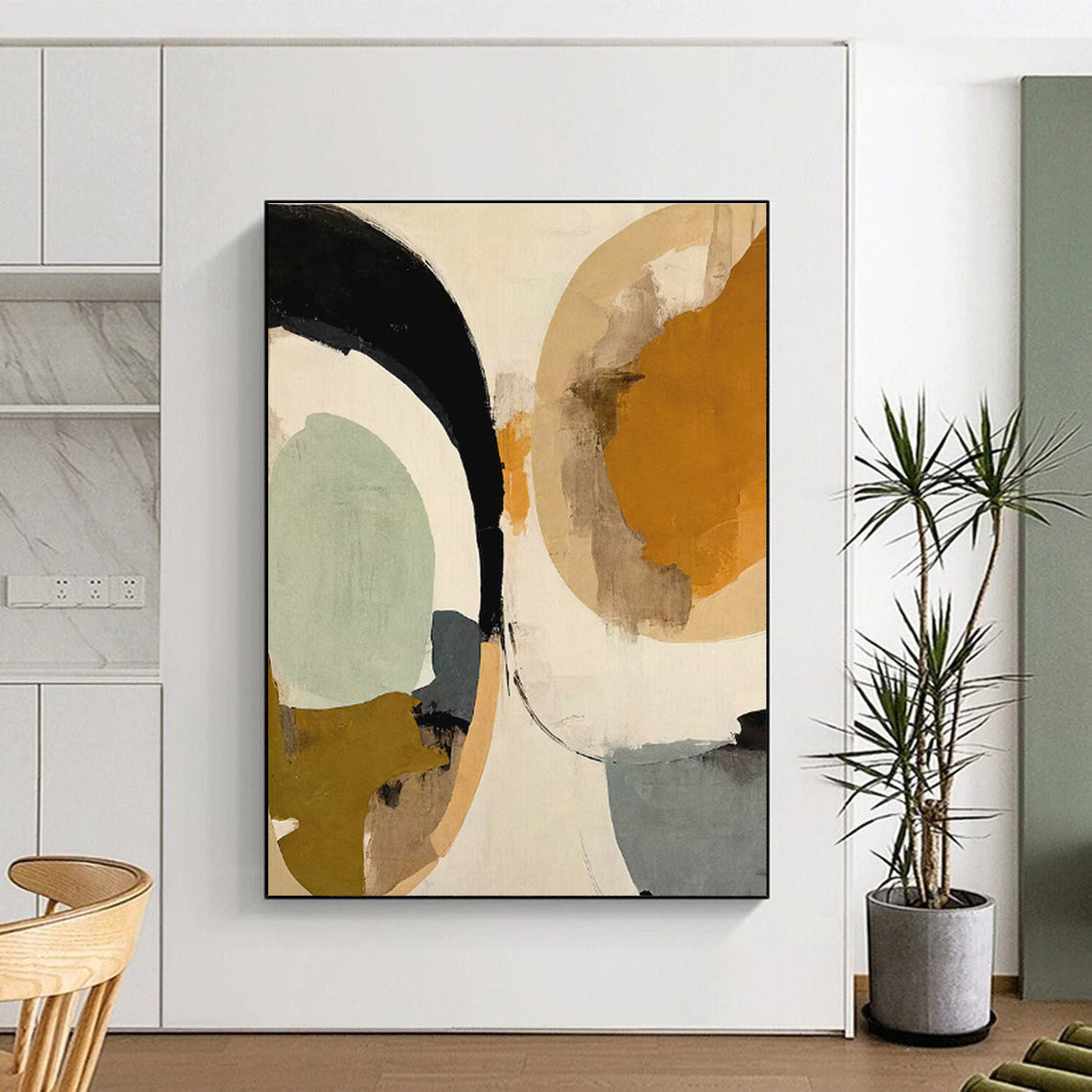 Monumental Modern Abstract Canvas for Contemporary Nursery Changing Table Wall