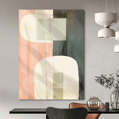 Giant Hand-Painted Contemporary Abstract Art for Family Home Study Nooks