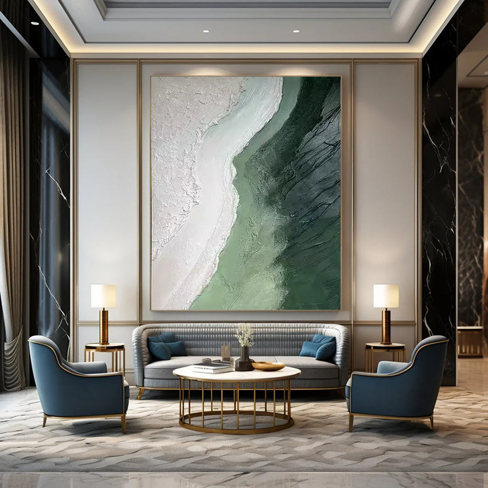 Large-Scale Hand-Painted Modern Abstract Wall Art for Yoga Studio Meditation Rooms