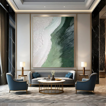 Large-Scale Hand-Painted Modern Abstract Wall Art for Yoga Studio Meditation Rooms