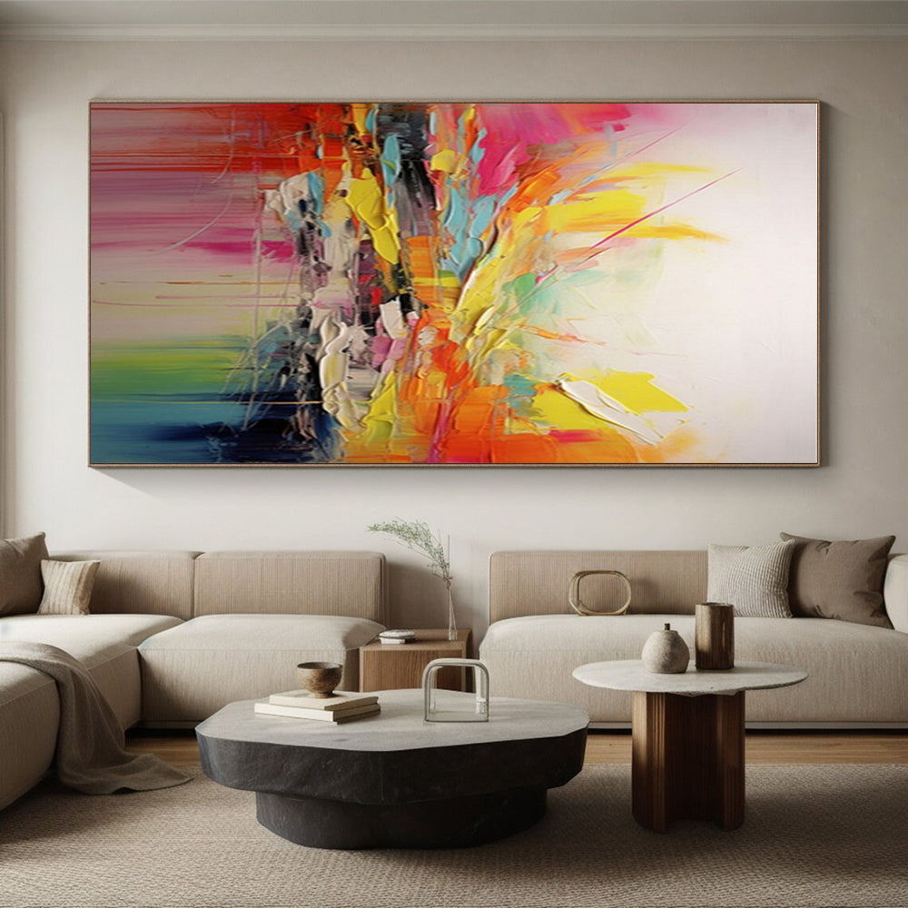 Large-Scale Abstract Art for Dining Room Wall Opposite Window