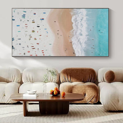 Extra-Huge Hand-Painted Modern Abstract Canvas for Living Room Above Fireplace Mantels
