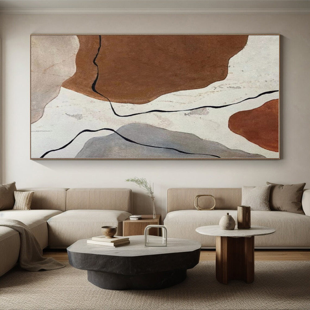 Super-Sized Custom Abstract Painting for Home Bar Backlit Wall