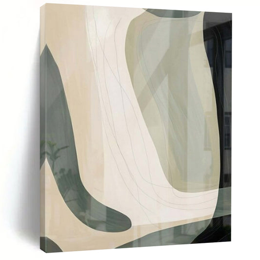 Oversized Hand-Painted Modern Abstract Mural for Family Home Homework Zones