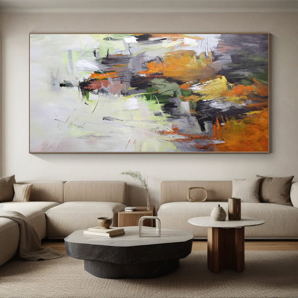 Giant Hand-Painted Abstract Canvas for Nursery Feature Walls