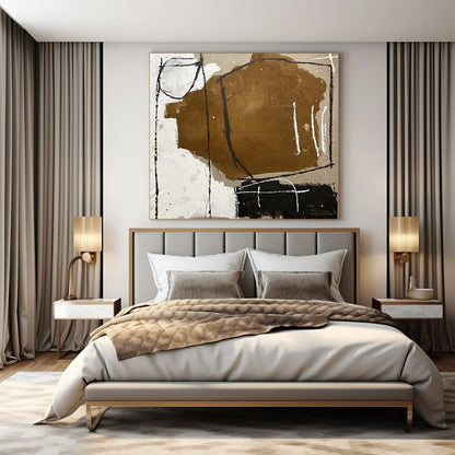 Extra-Vast Hand-Painted Modern Abstract Artwork for Living Room Behind Entertainment Centers