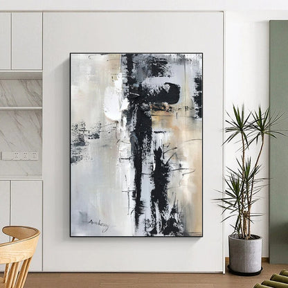 Large-Scale Custom Hand-Painted Abstract Canvas for Nursery Crib Feature Wall