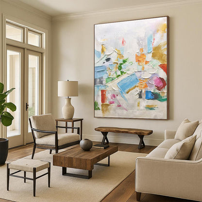 Vast Contemporary Abstract Art for Modern Sunroom Patio Adjacent Wall