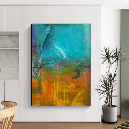 Custom Extra Large Abstract Circus Art - Commissioned Acrylic for Cabaret Theater Foyers