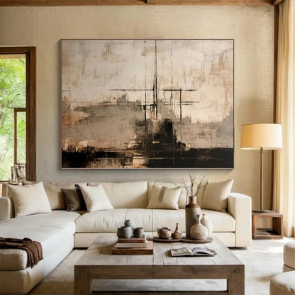Custom Oversized Abstract Canvas for Family Game Room Feature Walls