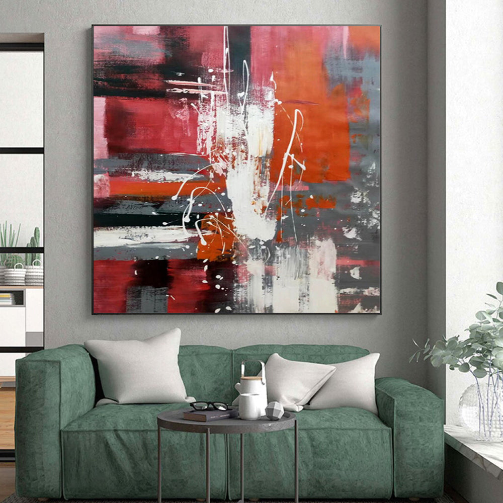 Grand Hand-Painted Abstract Painting for Hallway Storage and Display Nooks