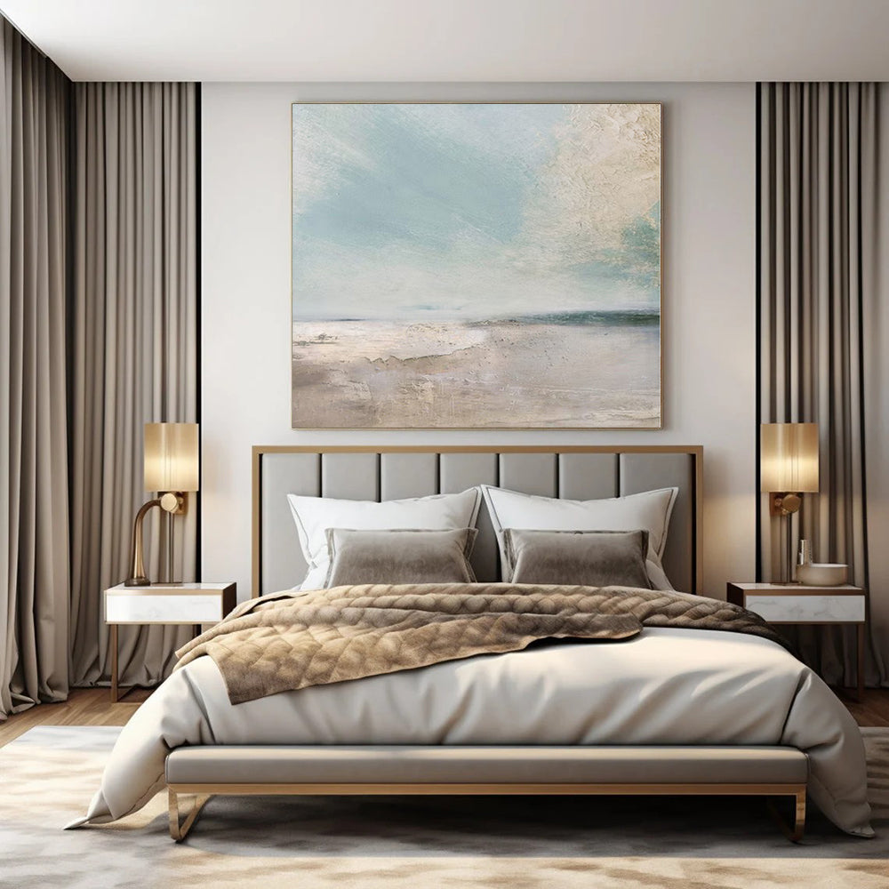 Huge Hand-Painted Contemporary Abstract Painting for Family Home Guest Bedrooms