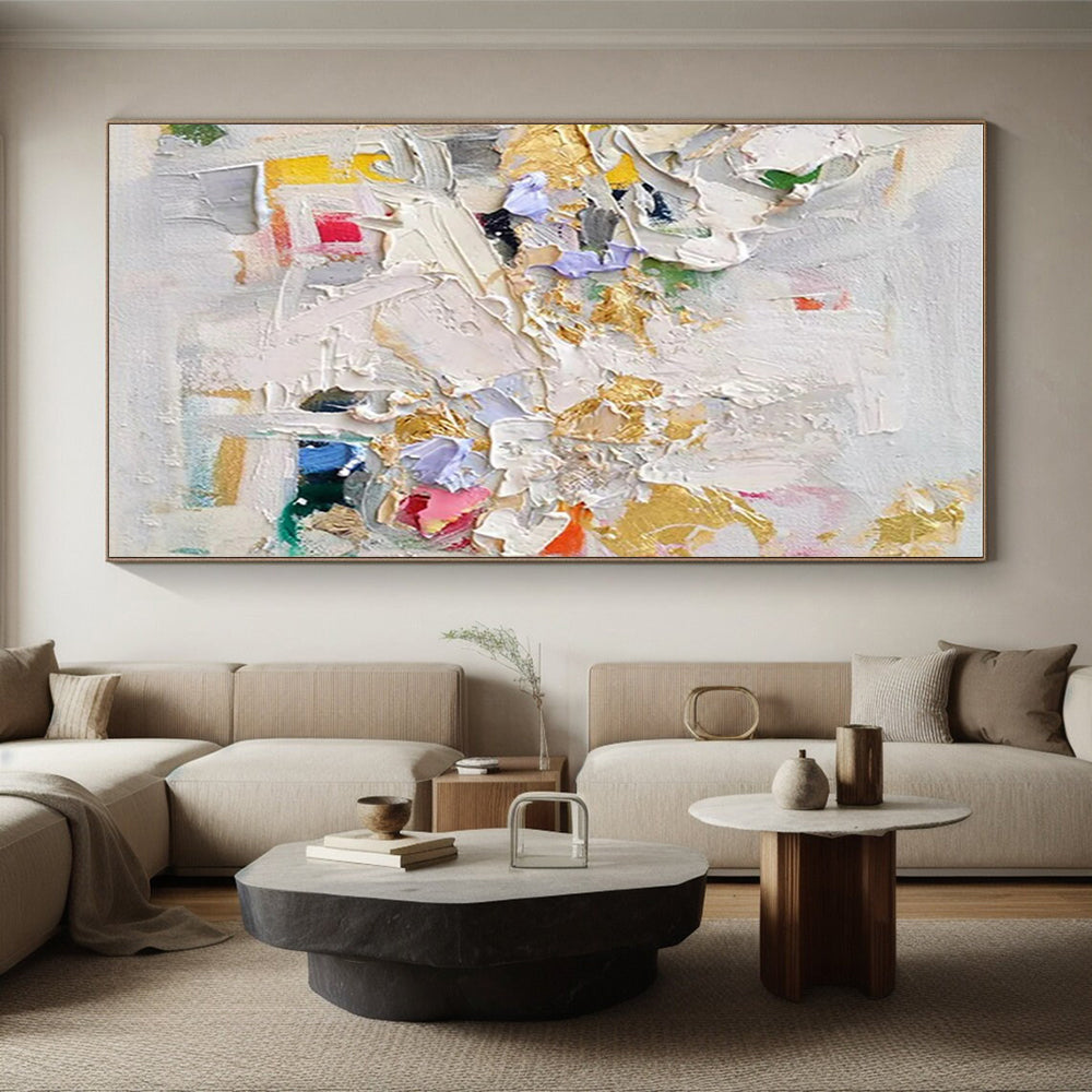 Giant Abstract Painting for Home Theater Popcorn Bar Wall