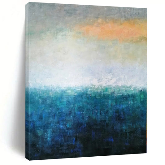 Monumental Custom Abstract Painting for Home Library Study Carrel Walls