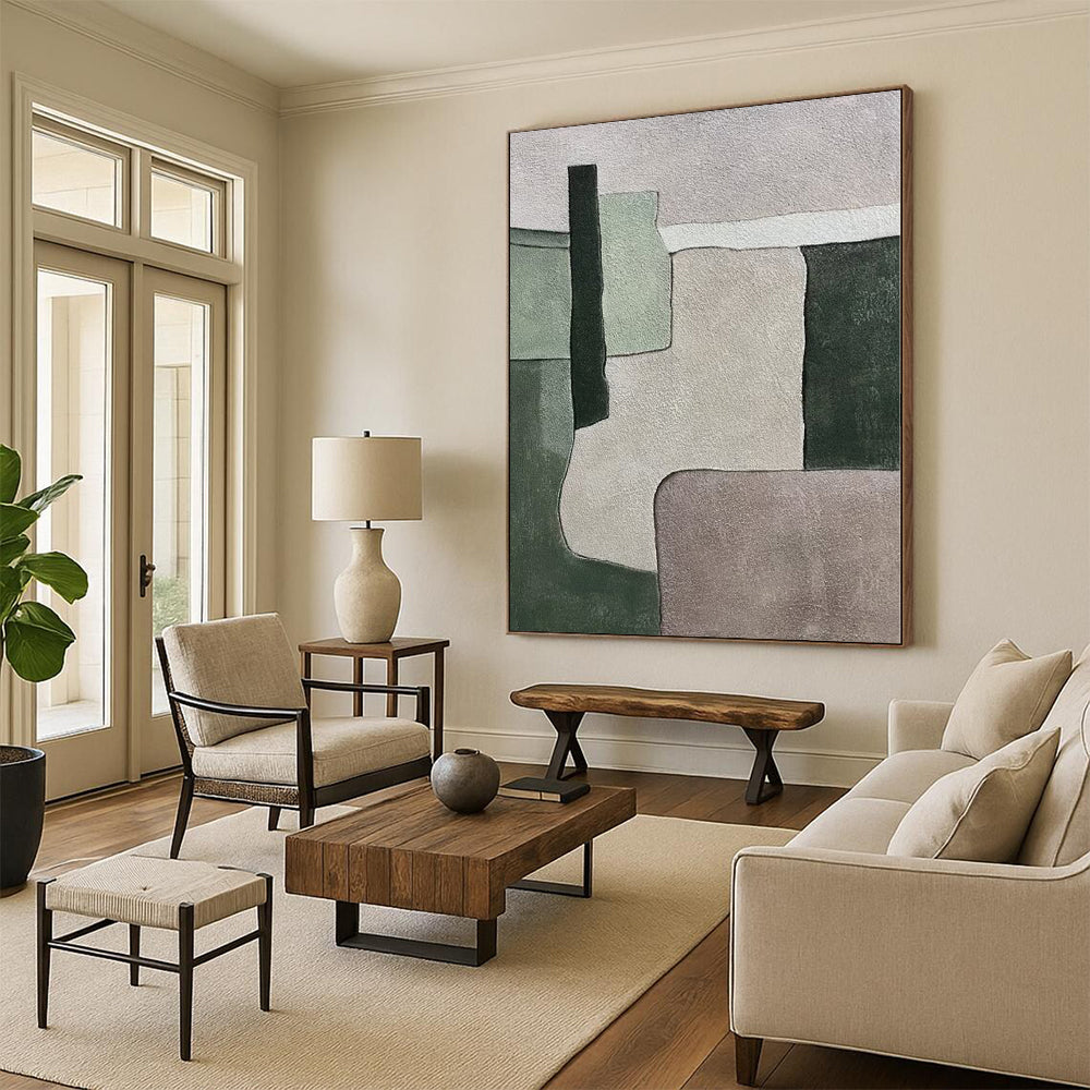 XXL Custom Abstract Canvas for Family Room Media Wall