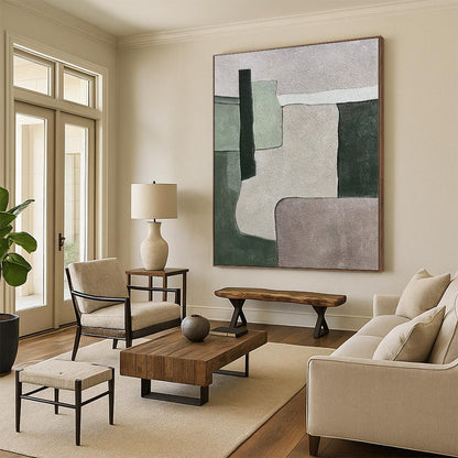XXL Custom Abstract Canvas for Family Room Media Wall