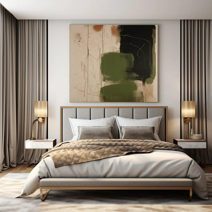 Large-Scale Hand-Painted Custom Abstract Canvas for Office Conference Rooms