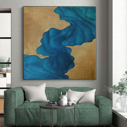Grand Hand-Painted Abstract Painting for Hallway Stairwell Landing Walls