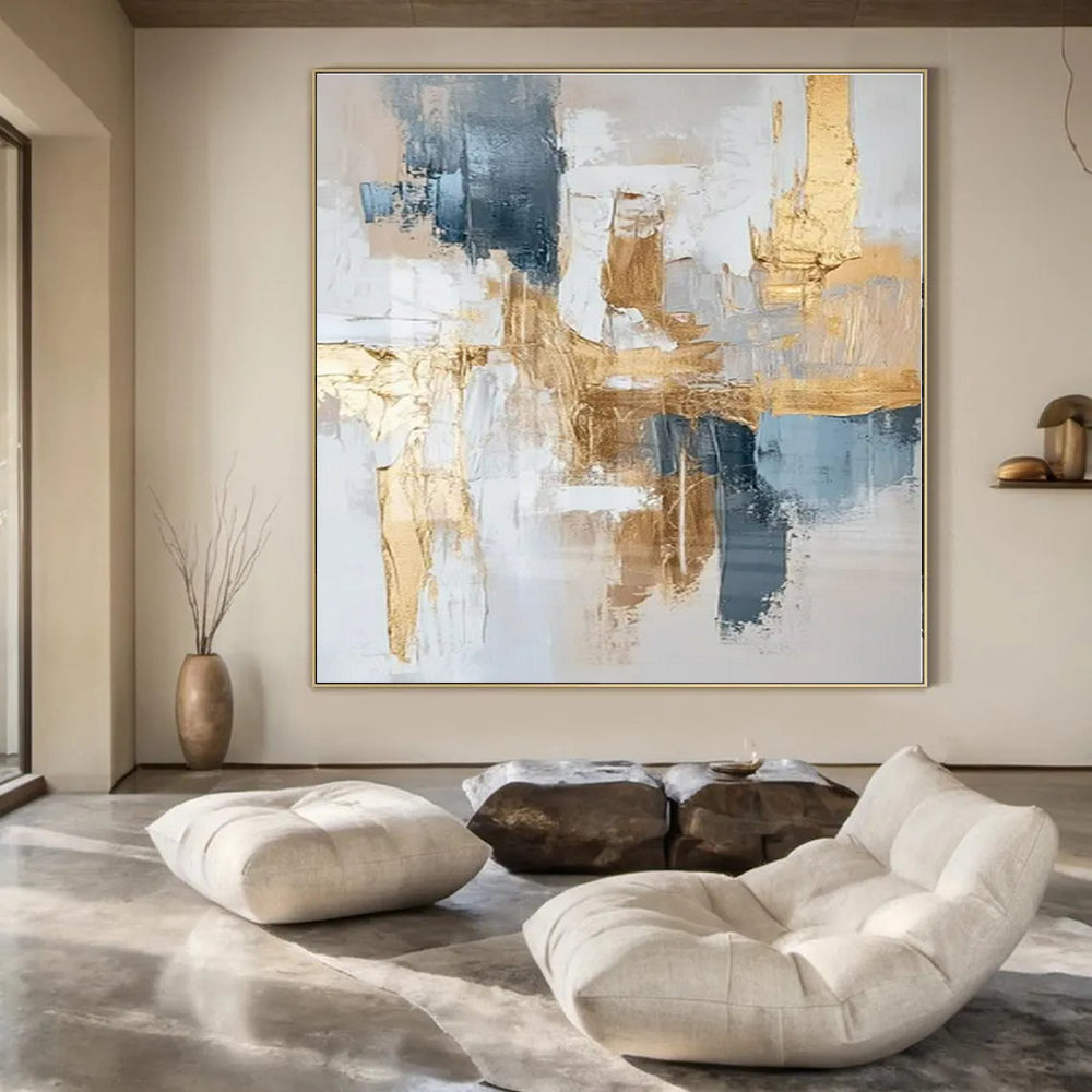 Modern Minimalist Hand-Painted Abstract Art for Executive Office Desks