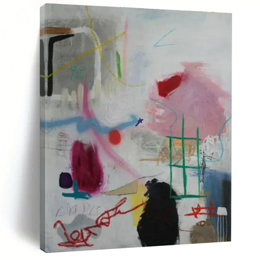 Large-Scale Custom Hand-Painted Abstract Art for Bedroom & Hotel Library