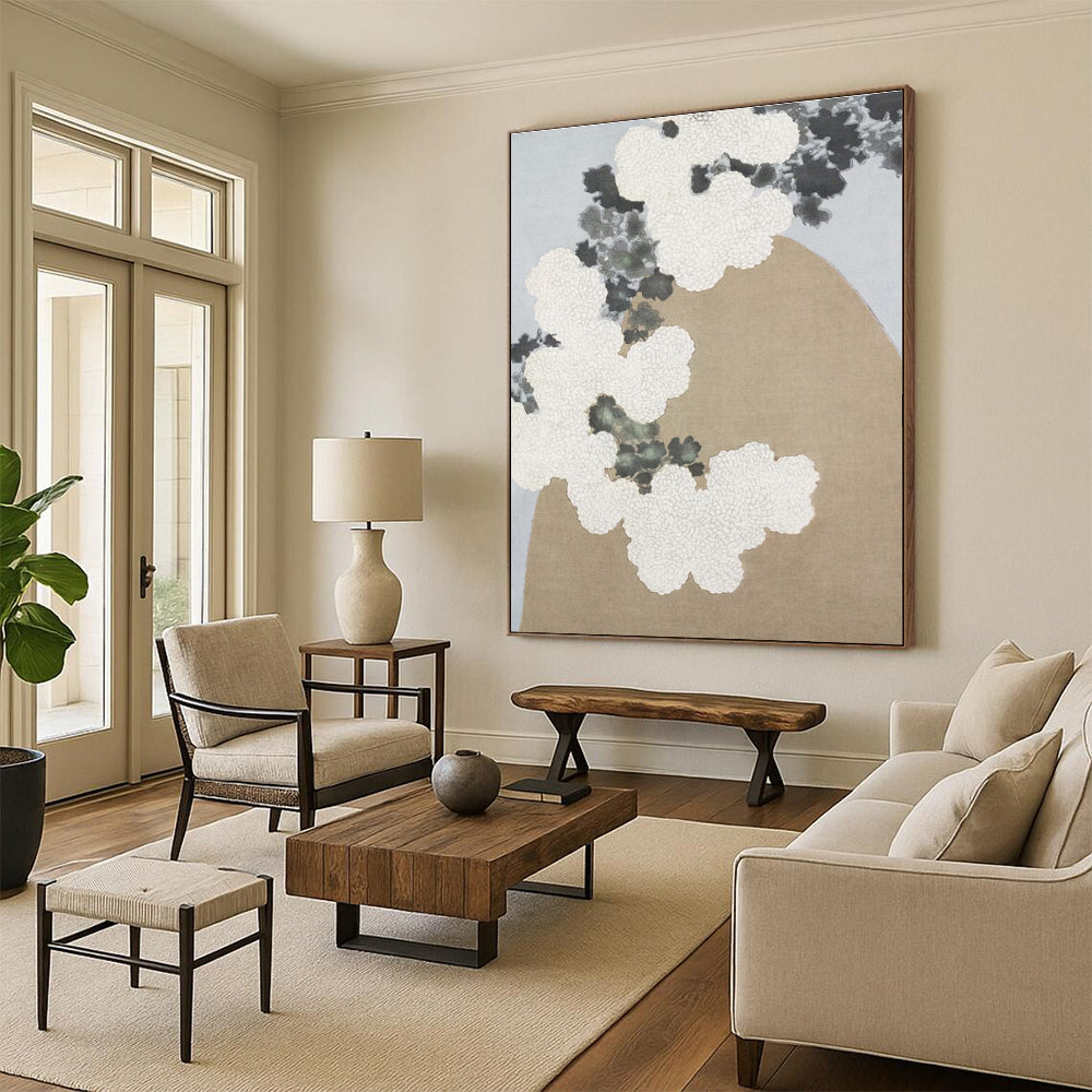 Vast Contemporary Abstract Art for Contemporary Home Wine Cellar Tasting Counter Wall