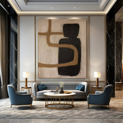 Oversized Custom Hand-Painted Abstract Painting for Office Break Rooms