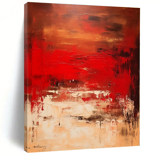 Custom Large-Scale Hand-Painted Abstract Canvas for Family Room Focal Wall