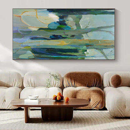 Oversized Custom Hand-Painted Abstract Canvas for Office Boardrooms