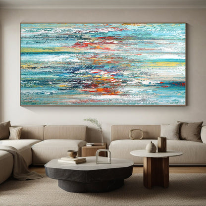 Large Custom Abstract Art for Bathroom Shower Alcove Walls