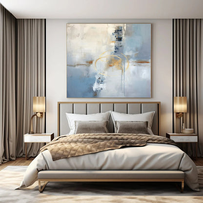 Large-Scale Hand-Painted Abstract Art for Dining Room and Hotel Lobby