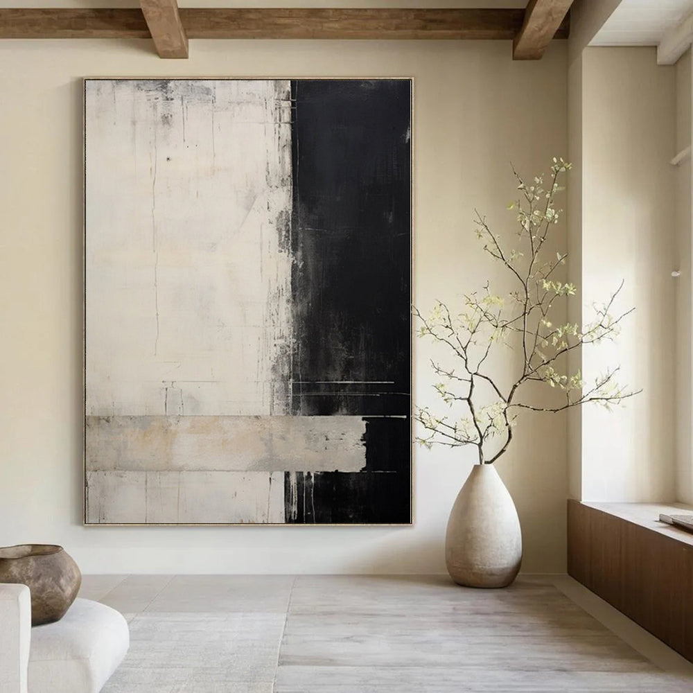 Monumental Abstract Art for Green Wall Compartment Spaces - Custom Mixed Media on Linen